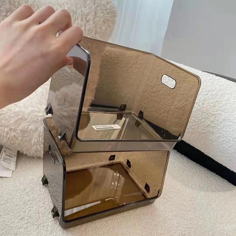 Transparent Storage Box Dormitory Cosmetics Sorting Organizer Multi Purpose Desktop Sundries Storage Stackable Drawer Box