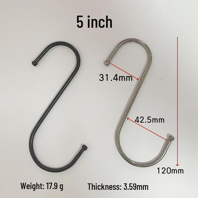Cross-Border S-shaped Iron Hooks: 11 Specifications In Black & Silver for Hanging and Connecting