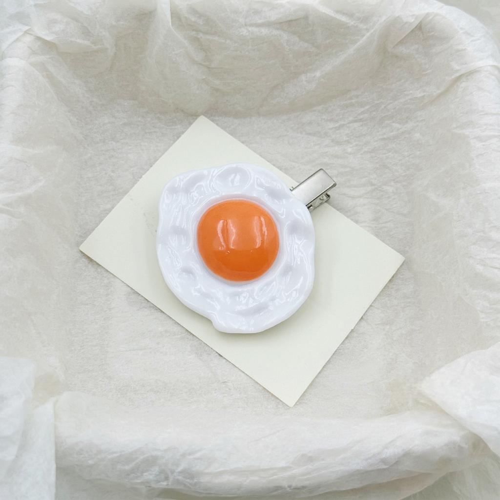 Cute Fried Egg Heart Hair Clip Creative Accessory For Women Girls Party Daily Use