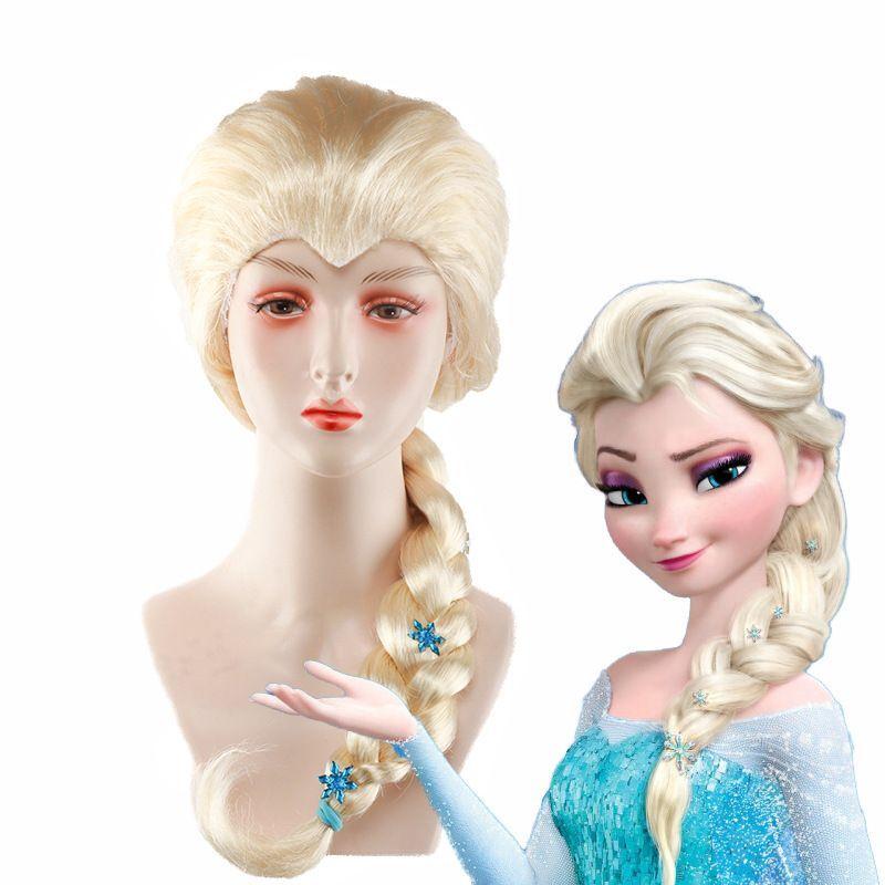 Gefrorene Prinzessin Elsa Cosplay Anime-Stil Perücke Hellblonde Perückenkappe