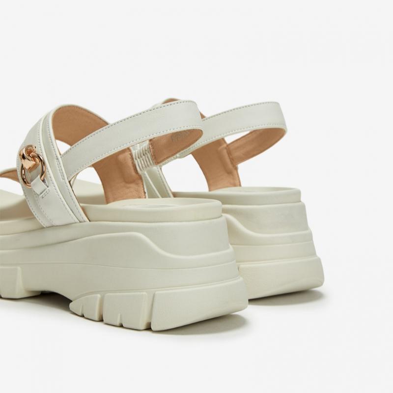 Portfolio Portfolio By ESquire Women S Simple Decorative Two Band Platform SandalS White