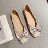 Anti-slip With Heel Shoes for Women Elegant Party Slip-on Satin Discount Stylish Genuine Mark Spring Non 2025 Trend Woman Flats