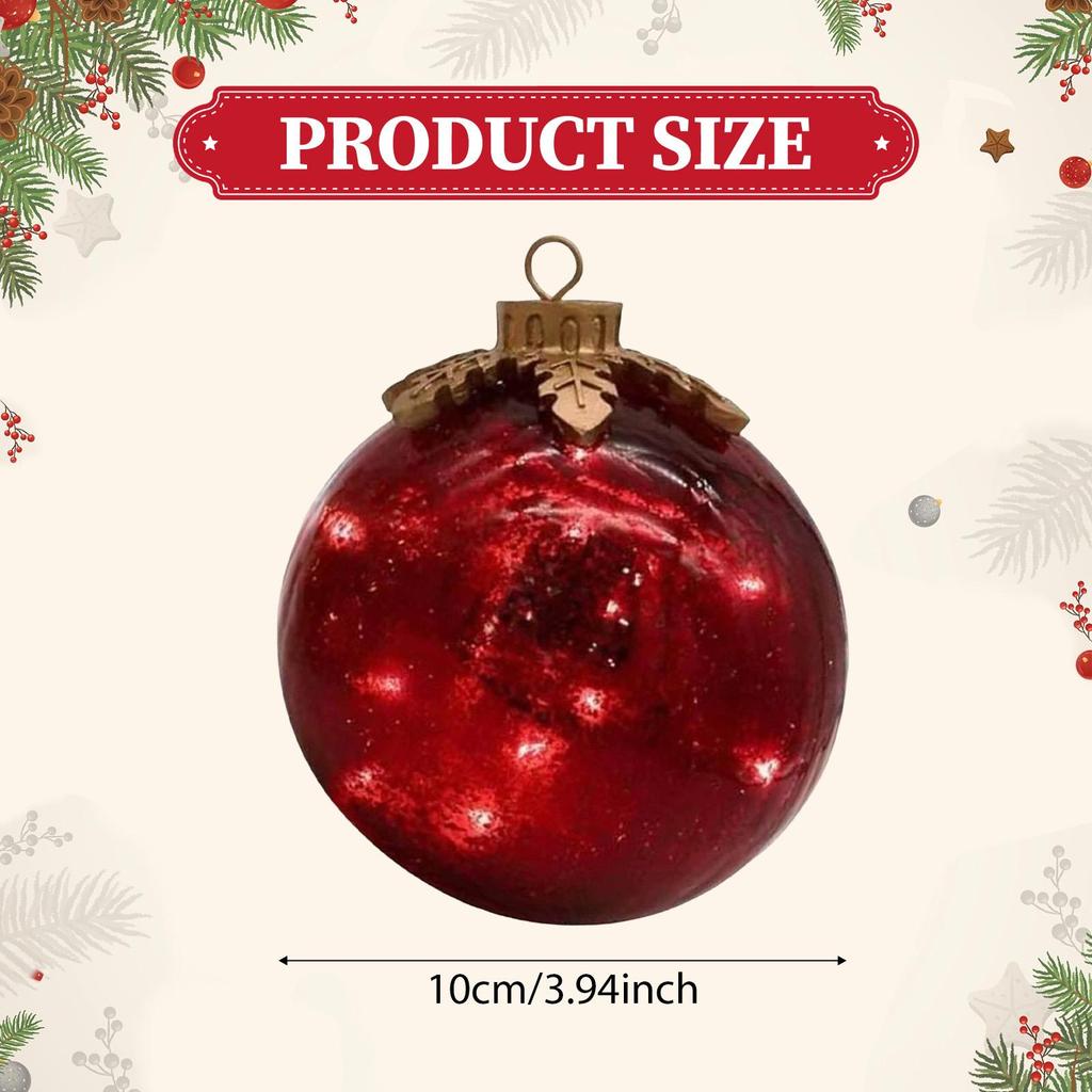 LED Light Up Glass Ball Christmas Ornament Sphere Ball Indoor Outdoor 10cm