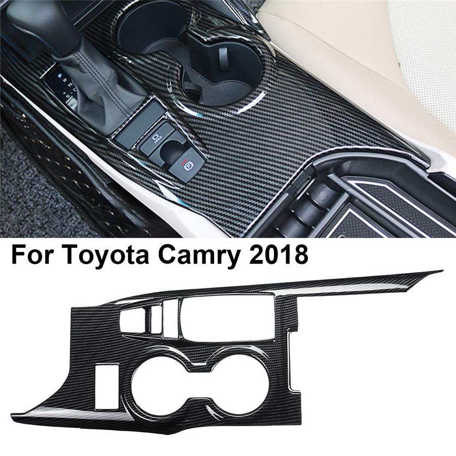 1pcs Carbon Fiber Style Inner Gear Shift Box Panel Cover Trim For Toyota Camry 2018