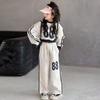 Abbigliamento Primavera Ragazza Adolescente Bambini Tuta Maglione a Strisce Laterali Pantaloni Bambino Pullover Top e Fondo Set 2 Pezzi Tuta