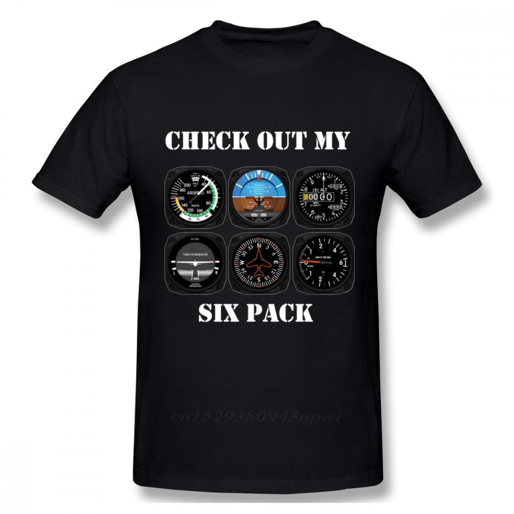 Awesome Aviation 6 Pack Instrument For Pilots T Shirt Graphic Print Camiseta Cotton Big Size Homme Tee Shirt