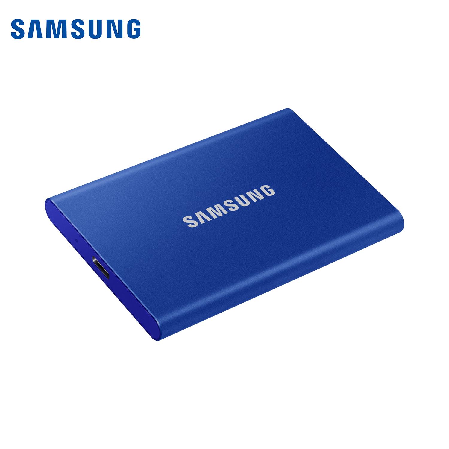 

Портативный SSD Samsung PSSD T7 1 ТБ Внешний твердотельный накопитель USB 3.2 Gen 2 Скорость до 1050 МБ/с TYPE-C Мобильный жесткий диск для хранения данных, SSD Type C для ПК 1TB синий