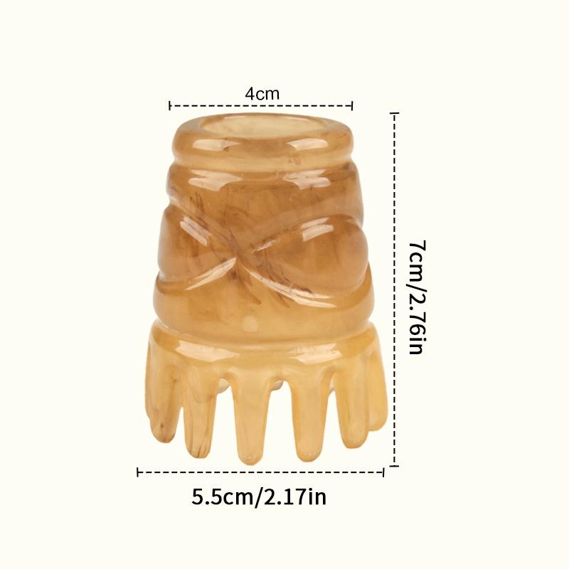 Resin Hair Scrubbing Comb Head Massager Hair Care Meridian Scraping Scalp Massage Acupuncture Spa Gua Sha Health Massage Tool