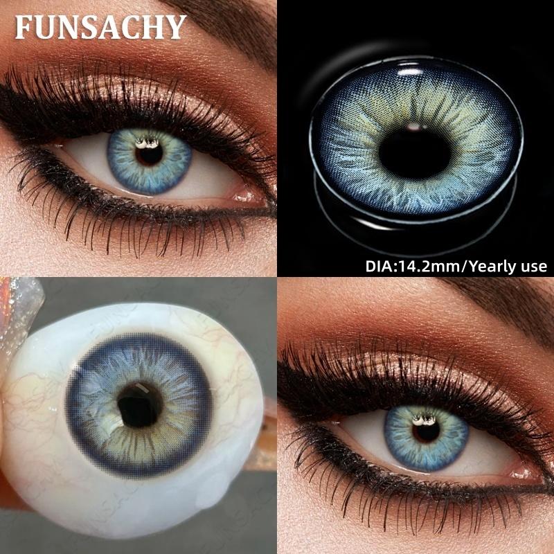 FUNSACHY 1 Pair Color Contact Lenses for Eyes Natural Softlens Lenses Cosmetic Eye Contacts Gray Pupils Yearly Lens Brown Lens