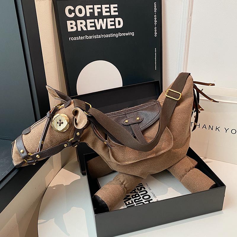 Niche Design Casual Women's Bag Fashionable Retro Large-capacity Canvas Bag Ins Creative Shoulder Crossbody