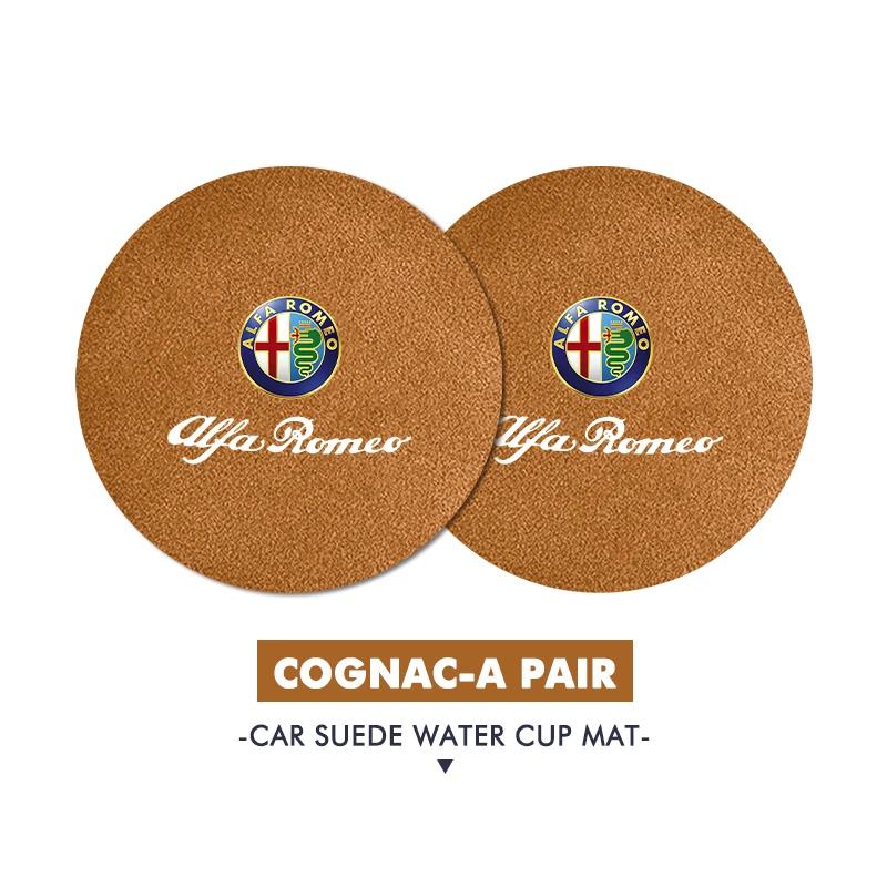 Autoaufkleber Für Alfa Romeo Für Alfa Romeo 2 STÜCK Auto Logo Anti-Rutsch Becherhalter Matte Getränkehalter Matte Innenzubehör Giulietta