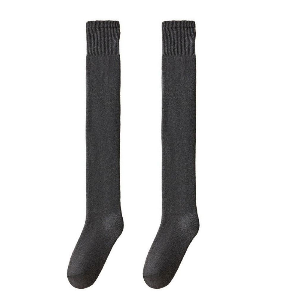 Anti-pilling Winter Warm Thigh-high Socks Seamless Compression Sock New Plush Knee Socks  Winter