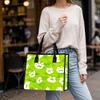 Cute Green Paw Print Tote Bag for Daily Use