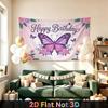 Party Backdrop Birthday Floral Butterfly Pink Photo Booth Background Front Door Decor