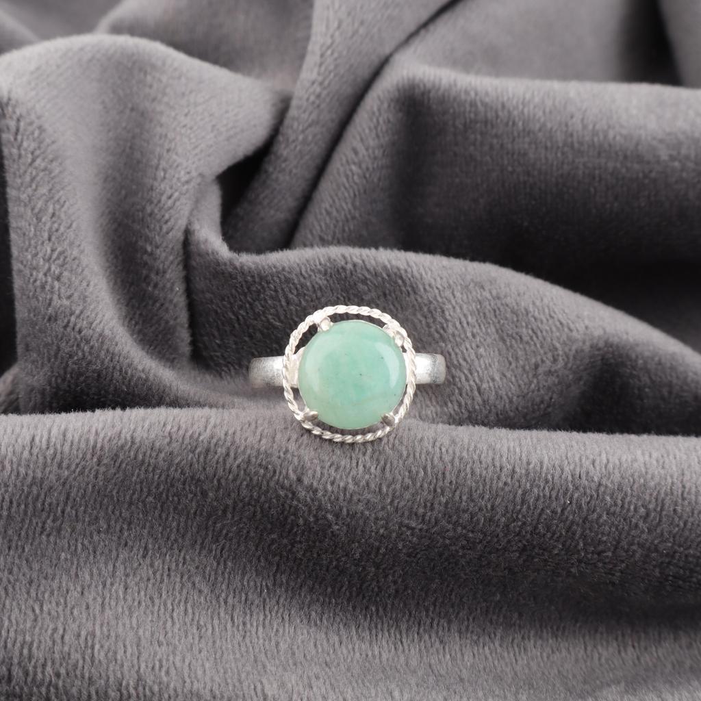 Amazonit Edelstein Schmuck, 925 Massiv Sterlingsilber Ring, Handgefertigt Wunderschöner Silberring, Amazonit Silberschmuck Geschenk Für Frauen