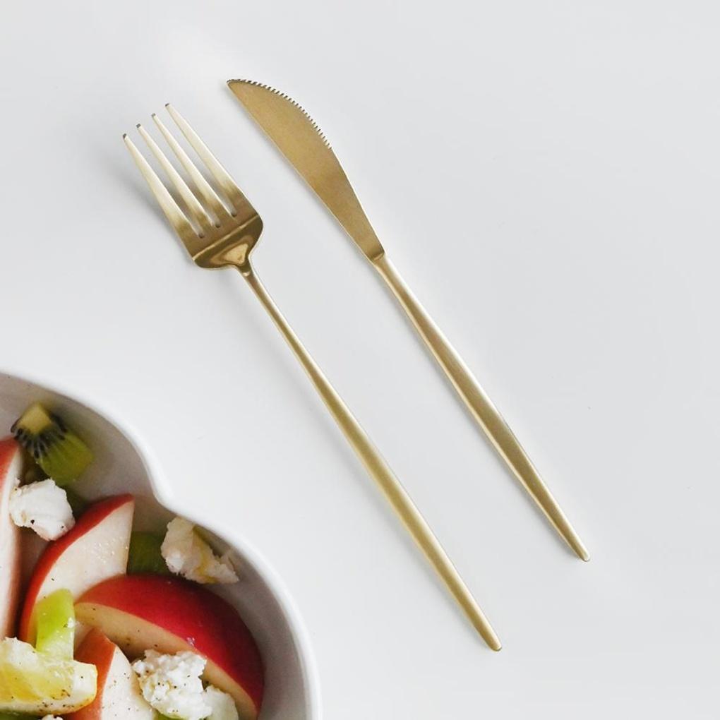 Abella Matte Stainless Steel Dessert Knife Gold