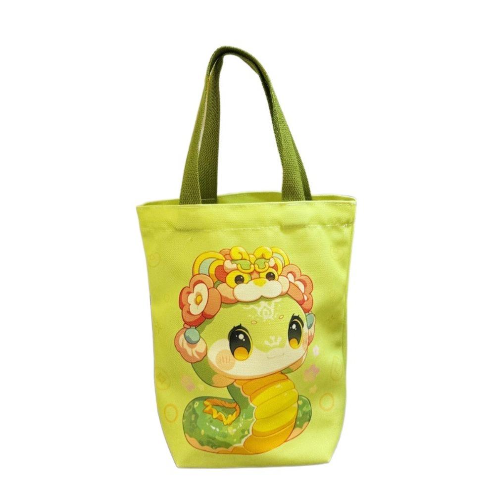 2025 Happy New Year Handbag Year of The Snake Red Tote Bag Snake Year Canvas Bag  Shopping Bag