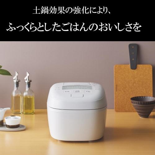 Tiger Thermos (TIGER) Rice Cooker 5.5 Cups Pressure IH Type Earthen Pot Heat Storage Coated Pot Pure White JPI-Y100WY