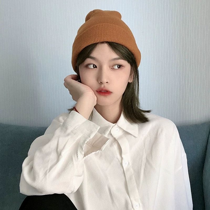 Autumn and Winter Ins Internet Celebrities Men's and Women's Colored Candy-colored Wool Hats Girlfriends' Clothing Couple Cold Hats Trendy Knitted Ha