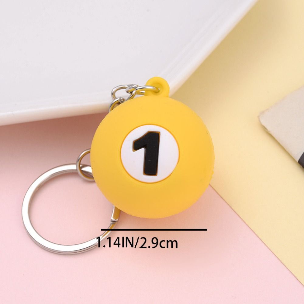Wear-resistant Billiards Keychain Round Pendant Simplicity Number Beads