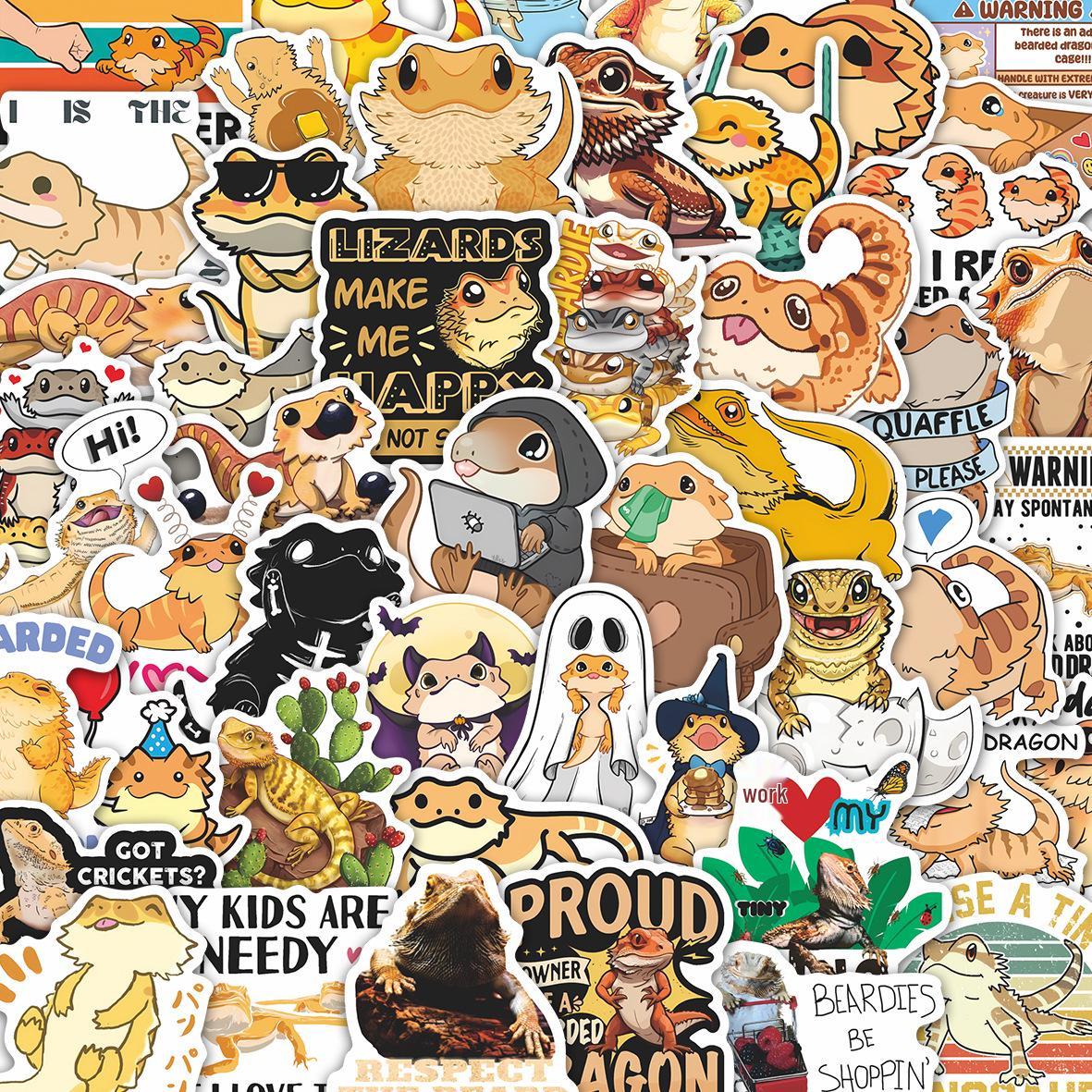 

50 Cartoon Animal Stickers - Creative, Waterproof DIY Decor for Journals & Phone Cases цветочный