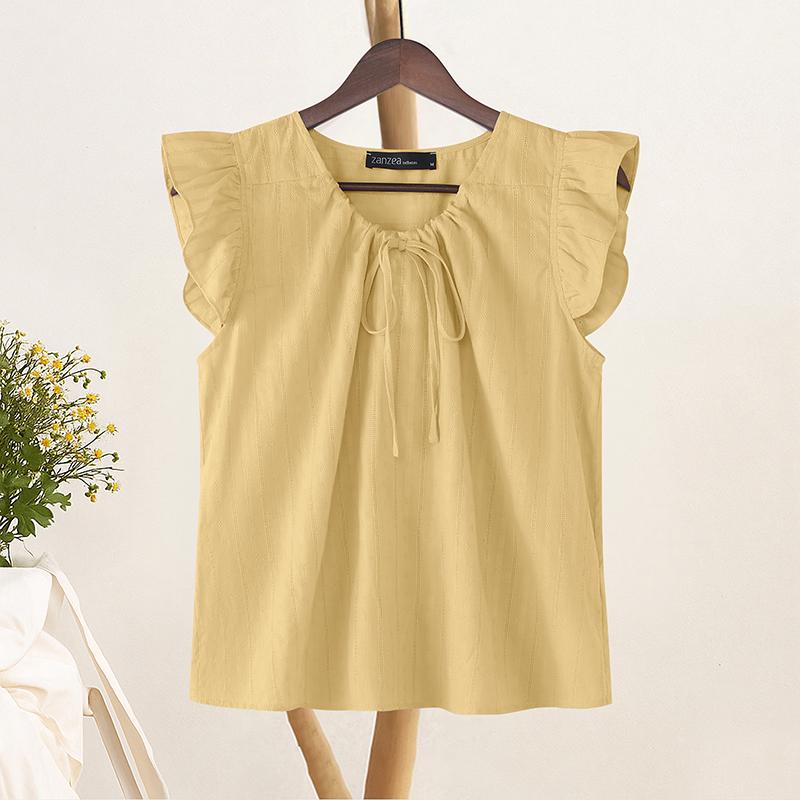 ZANZEA Women Casual Round Neck Summer Sleeveless Tank Tops