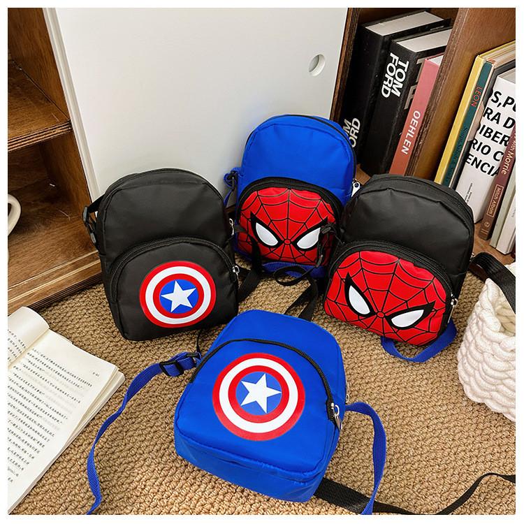 Adorable Canvas Children's Shoulder Bag With Cute Animal Cartoon Spiderman Design