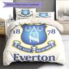 Everton FC Pattern Bedding Home Decoration Birthday Gift (1 * Duvet Cover + 2 * Pillowcase, Without Core)
