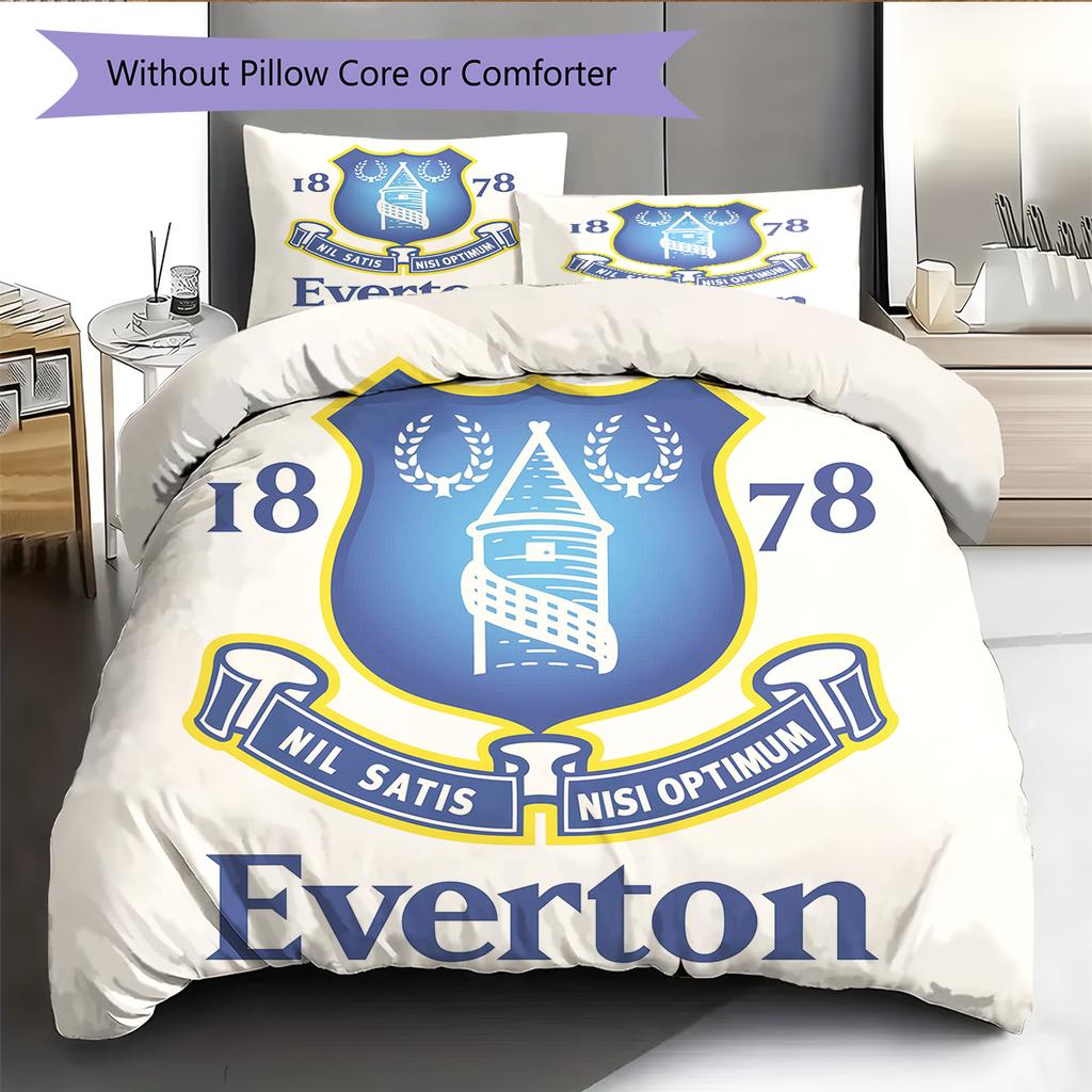 Everton FC Pattern Bedding Home Decoration Birthday Gift (1 * duvet cover + 2 * pillowcase, without core)