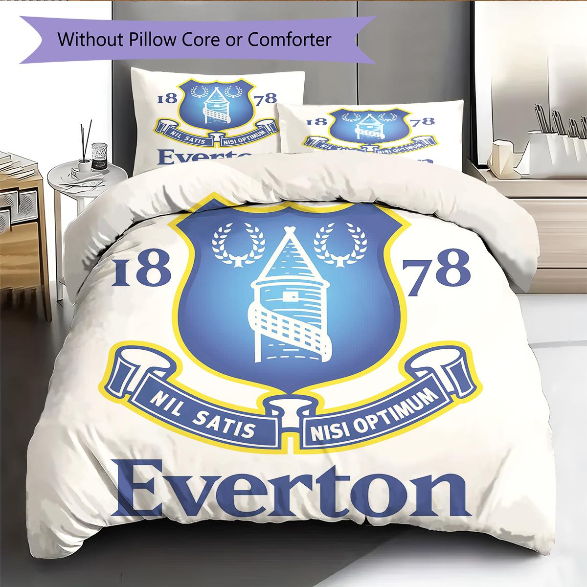 Biancheria da letto con motivo Everton FC Decorazione per la casa Regalo di compleanno (1 * copripiumino + 2 * federa, senza nucleo)