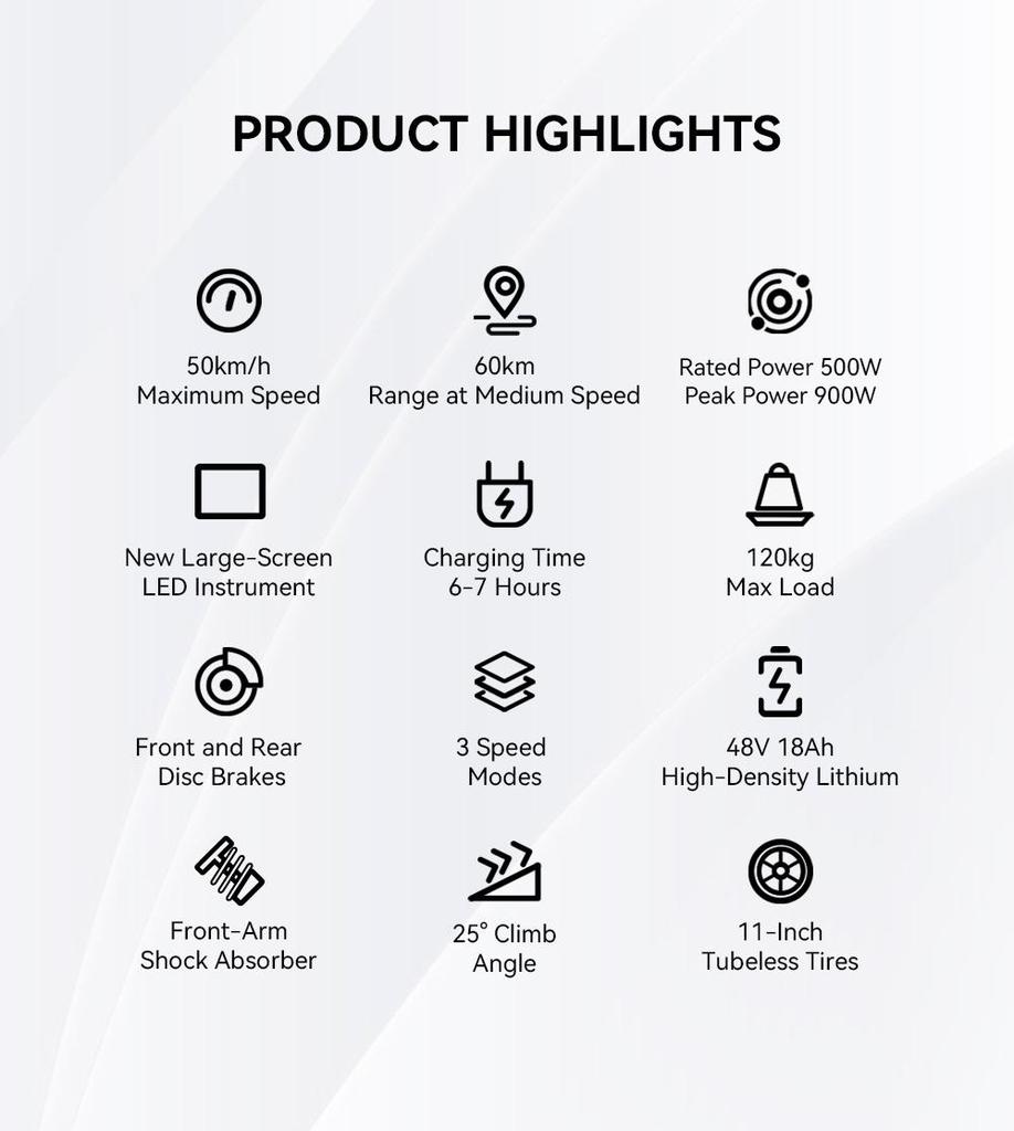 Hulajnoga Elektryczna Składana OOTD T10 Prędkość Maksymalna 50km/h Miejska Hulajnoga Elektryczna 48V 18AH Zasięg 60km Obciążenie 120kg Nowa