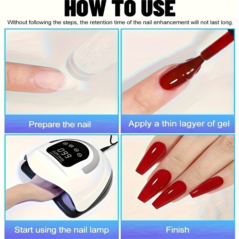 320W UV LED Nail Lamp Faster Gel Polish Drying Light for Hands & Feet With Portable Handle 4 Timers & Auto Sensor for Home Use