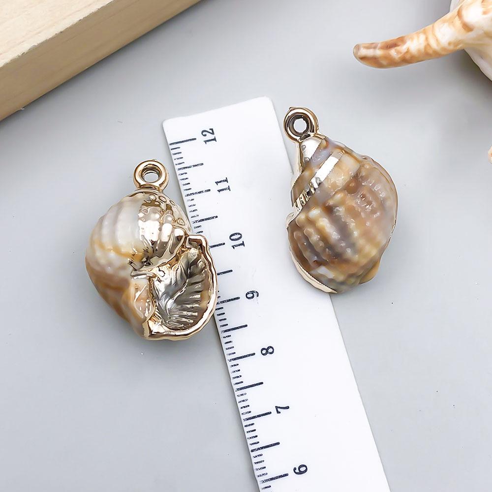 Gold Electroplated Acrylic Conch Pendant Charm for DIY Bracelets and Necklaces