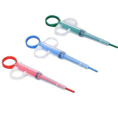 Lovely Milk Cat Dog Feeding Device Needle Push Type Pet Feeding Tools Practical Convenient Pet Feeding Supplies Accessories
