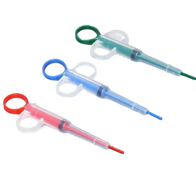 Lovely Milk Cat Dog Feeding Device Needle Push Type Pet Feeding Tools Practical Convenient Pet Feeding Supplies Accessories