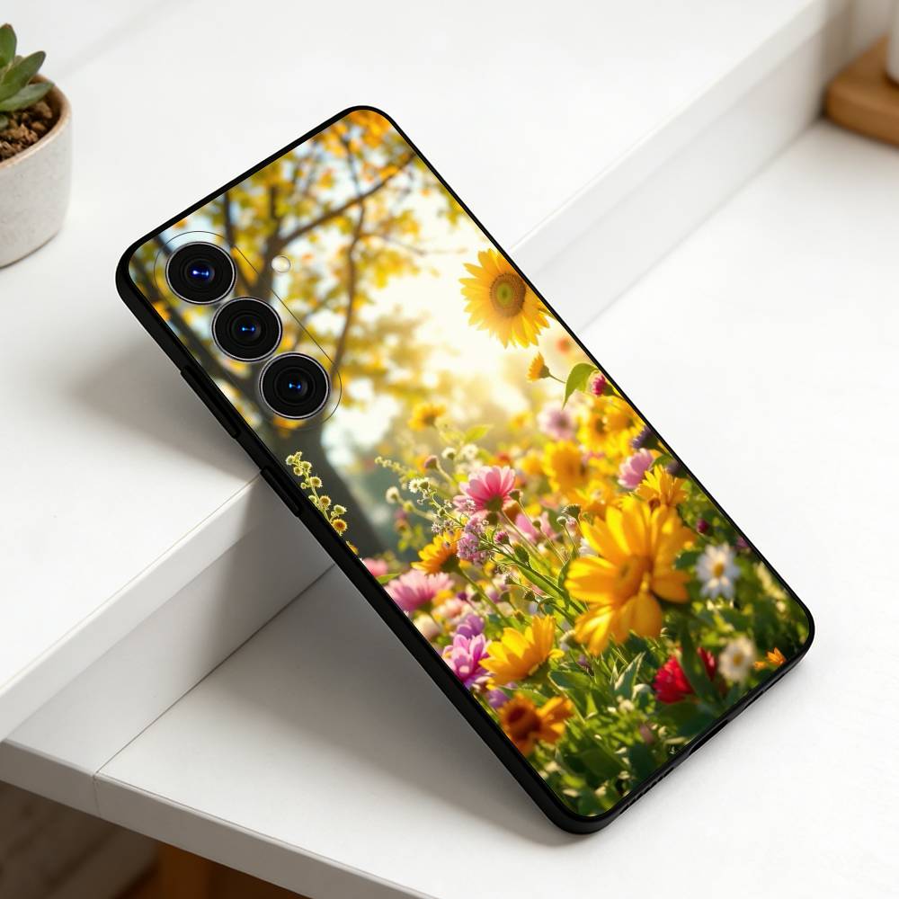 

Sunflower&Sunny Day For Samsung S25,S24,S21,S22,S23,S30,Ultra,S20,Plus,Fe,Lite,Note,10,9,5G Black Cover Samsung S23plus5G
