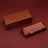 Premium Leather Eyeglass Case With Magnetic Portable Sunglasses Holder Flip Cover Brown TZ01