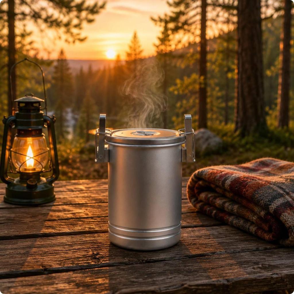 All in One Camping Cooker Versatile Stainless Steel Pot Multiuse Portable Soup for Solo