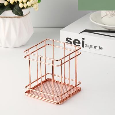 Severský zlatý kovový železný úložný koš na kosmetické pero Kancelářské stolní potřeby štětce na make-up Držák na stolek Organizér na kosmetiku Stojan