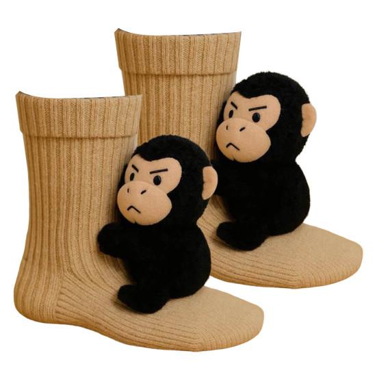 

3D Вязаные Носки с Животными Зимние Теплые Толстые Носки с Сантой Рождественской Елкой Животные Обнимашки Рождественские Подарки для Детей и Взрослых G