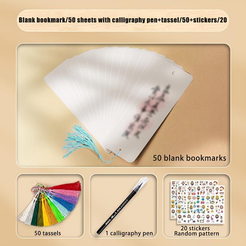 25 Aquarellpapier-Lesezeichen-Leer, Kreative handgezeichnete Etiketten mit farbigen Quasten. Ideal für DIY-Ausmalen, Puder-, Acryl- und Aquarellkunstprojekte