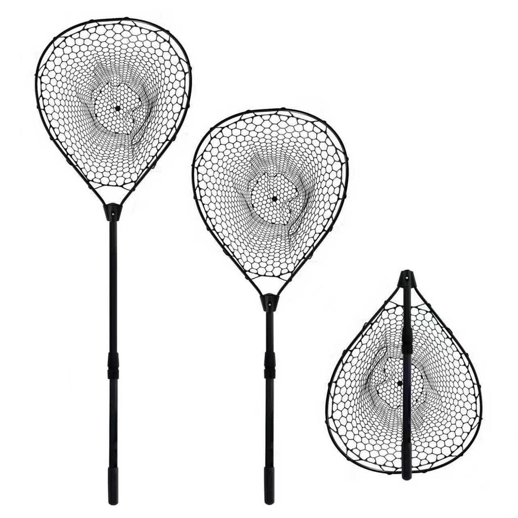 Extra Large Aluminum Alloy Telescopic Landing Net with Deep Silicone Bag