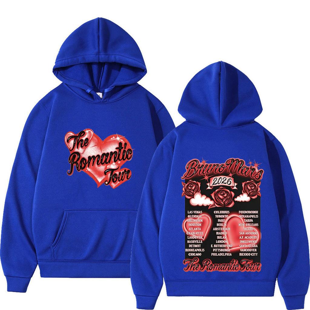 Bruno Mars The Romantic Tour 2026 Print Hoodie Man Woman Fashion Sweatshirts Winter Loose Casual Hip-hop Streetwear Pullover