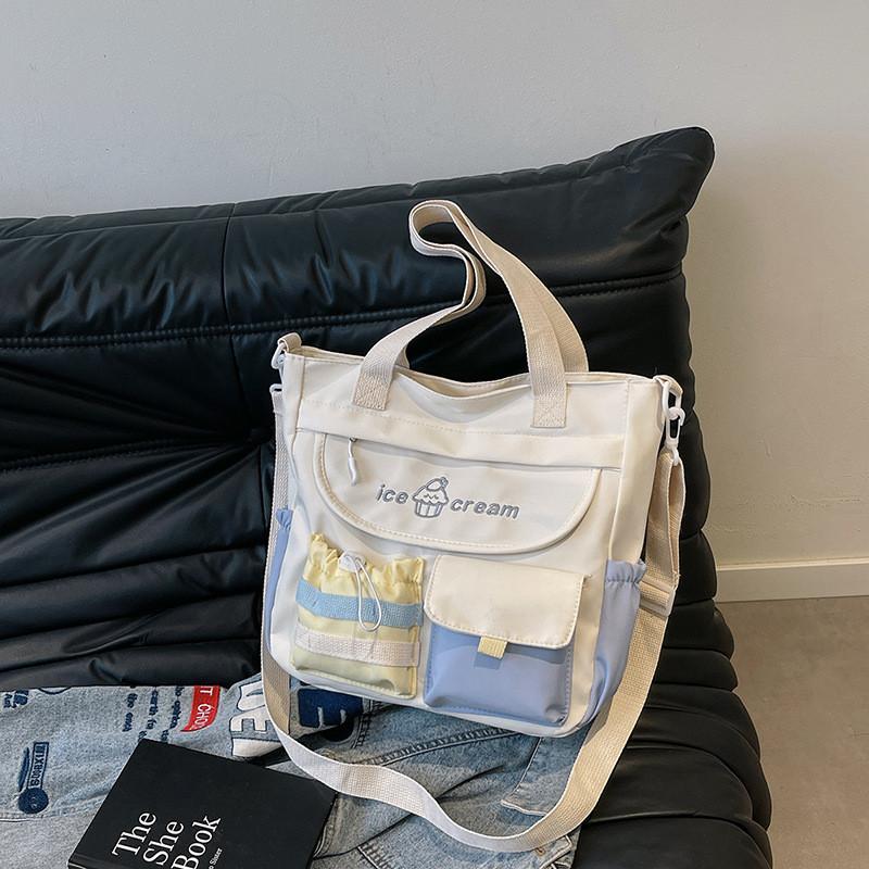 Nylon Tote Bag For Women With Zipper Closure For Casual Travel And School