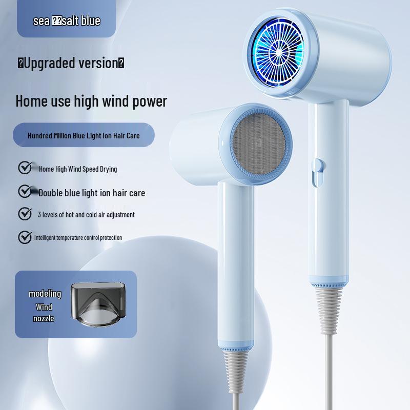 High Power Blue Light Negative Ion Hair Dryer with Strong Wind