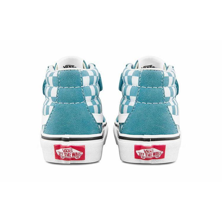 Vans Sk8 Reissue Checkerboard Retro Mid-Top Kids Skate Shoes Blue White Kids Sneaker VN0A346Y30Y