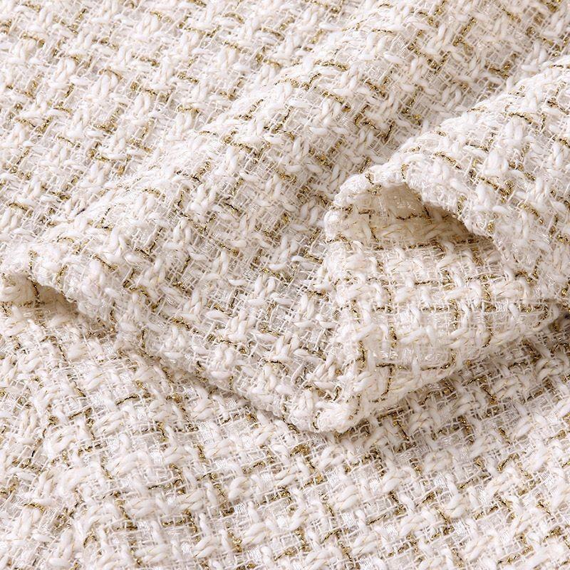 Gold Thread Plaid Fabric for DIY Handmade Bouquets and Bags
