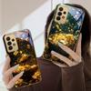 Large fragments of gold For Samsung A36 A35 A34 A33 A32 A31 A26 A25 A23 A22 A21s A73 A72 A71 A42 A56 13 Golden glass phone case