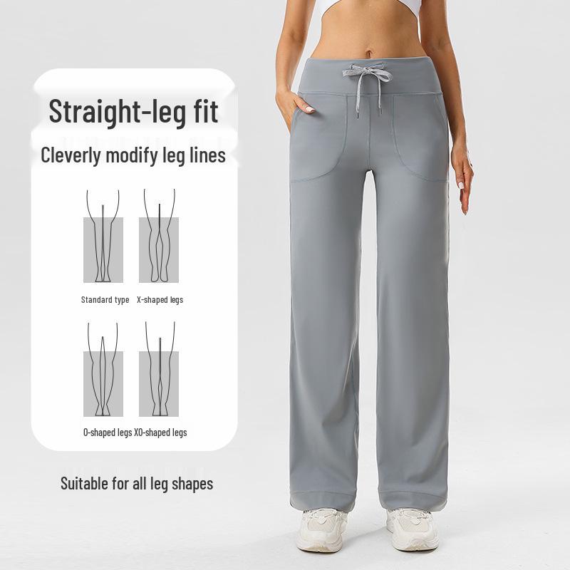 High-Waisted Women's Straight-Leg Yoga Pants for Training and Outdoor Sports