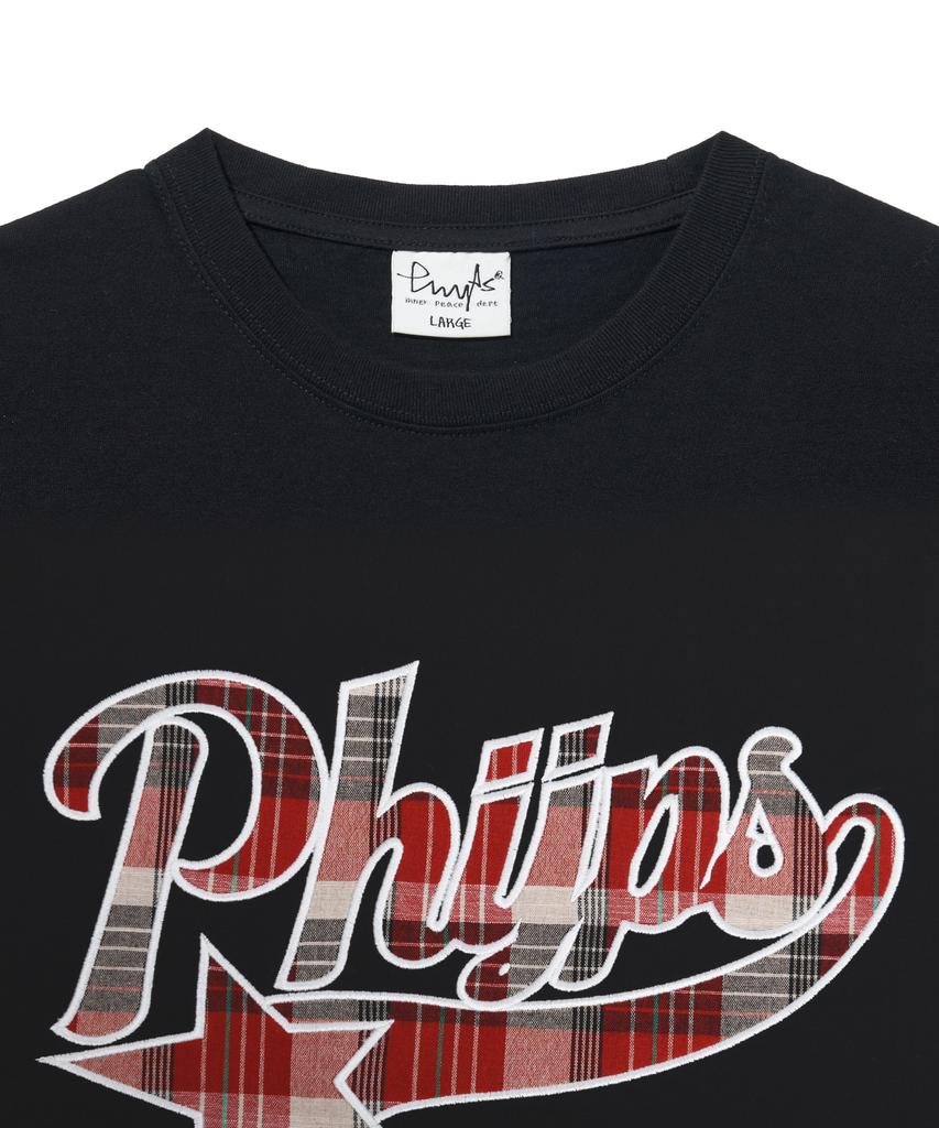 PHYSICAL DEPARTMENT Check Star Tail Logo Short Sleeve T-Shirt_Black